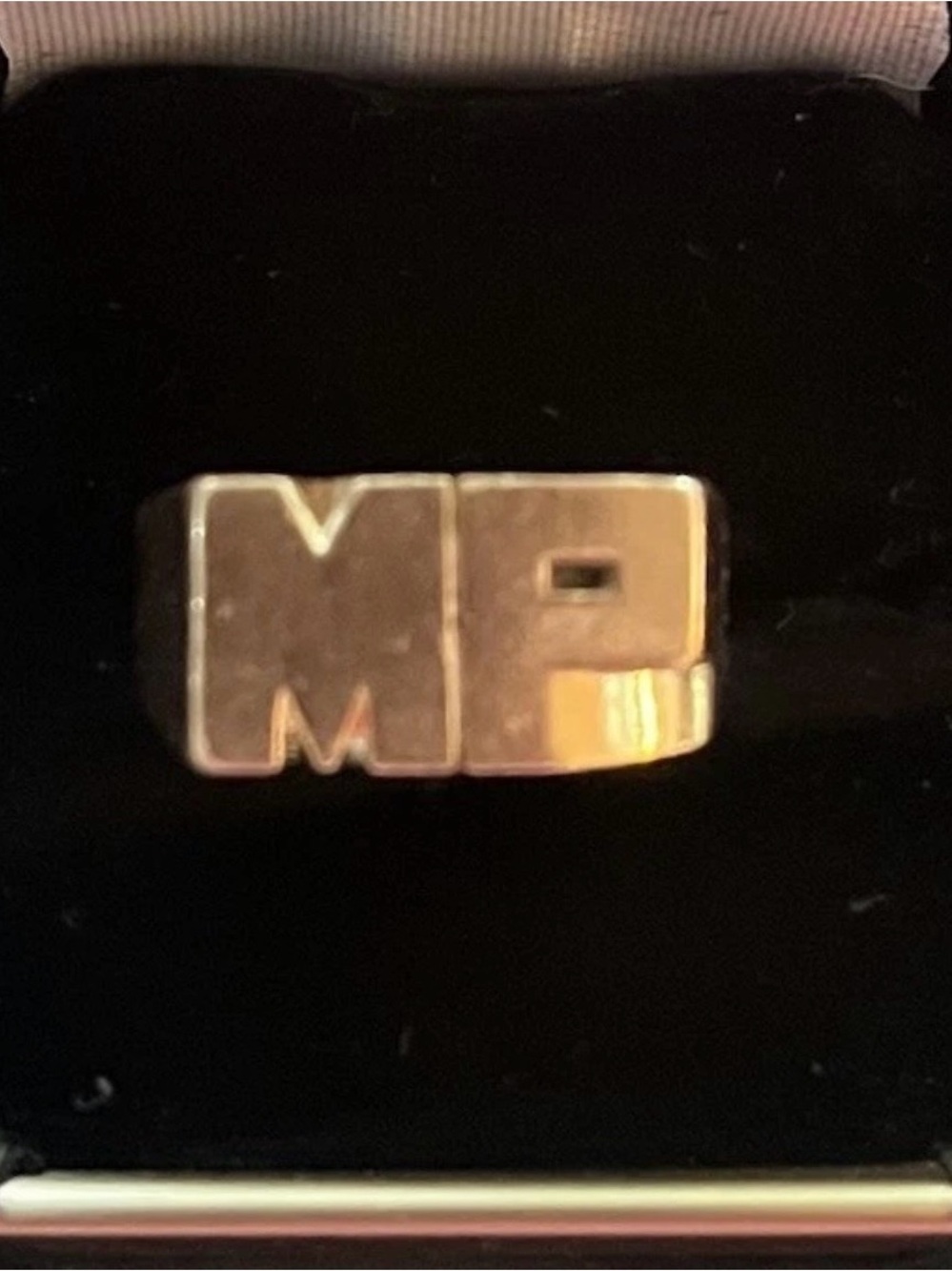 14K Solid Yellow Gold Signet Ring MP Initial Heavy 13.52g Size 9